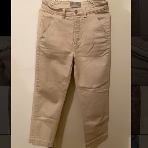 Everlane Cream Straight leg Cropped Pants Size 2